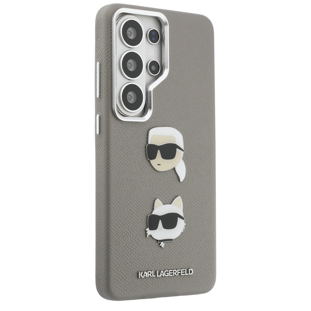 Karl Lagerfeld Saffiano Double Heads metaltaske til Samsung Galaxy S26 Ultra - sølv