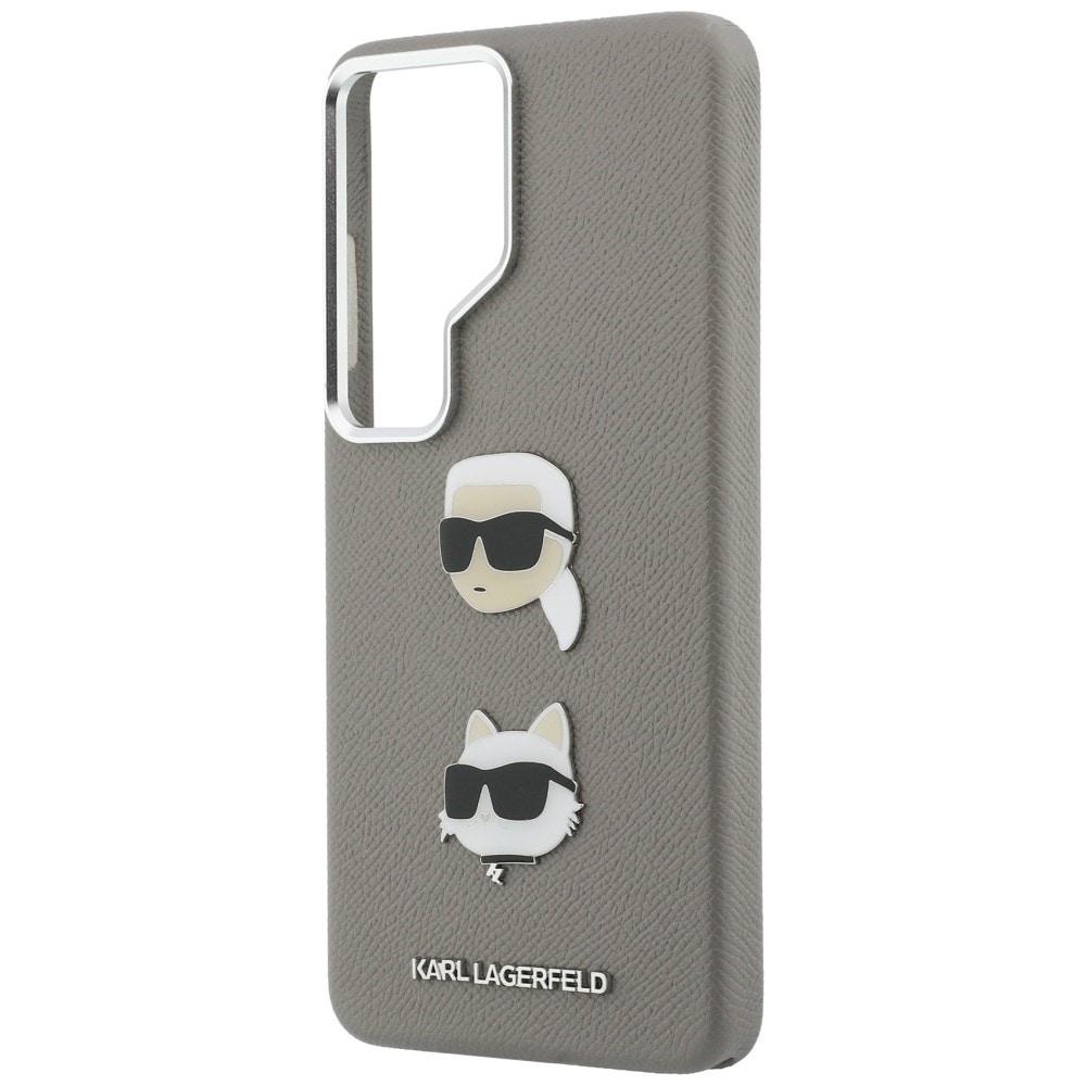 Karl Lagerfeld Saffiano Double Heads metaltaske til Samsung Galaxy S26 Ultra - sølv