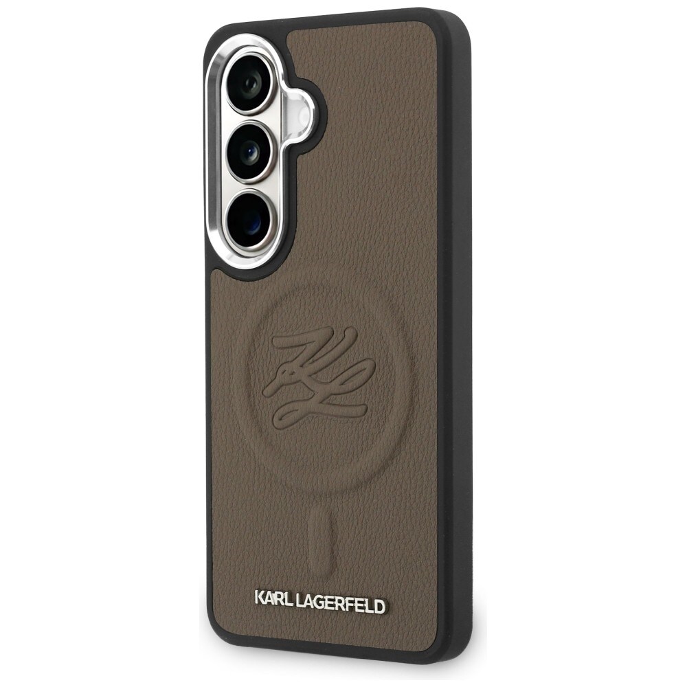 Karl Lagerfeld-præget ringinitialer MagSafe-etui til Samsung Galaxy S26 - Brun