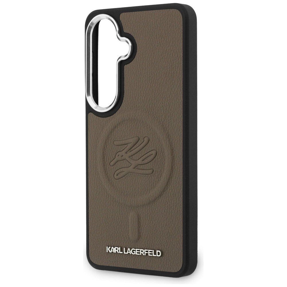 Karl Lagerfeld-præget ringinitialer MagSafe-etui til Samsung Galaxy S26 - Brun