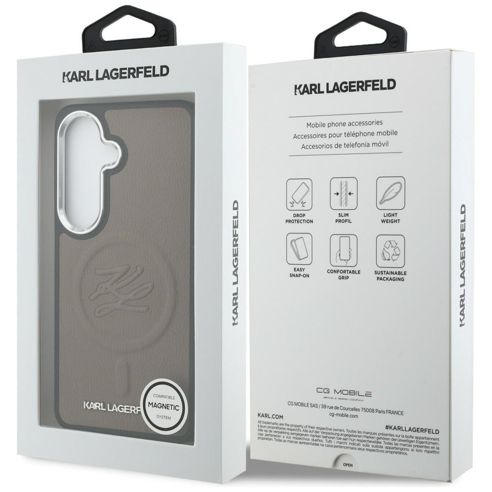 Karl Lagerfeld-præget ringinitialer MagSafe-etui til Samsung Galaxy S26 - Brun