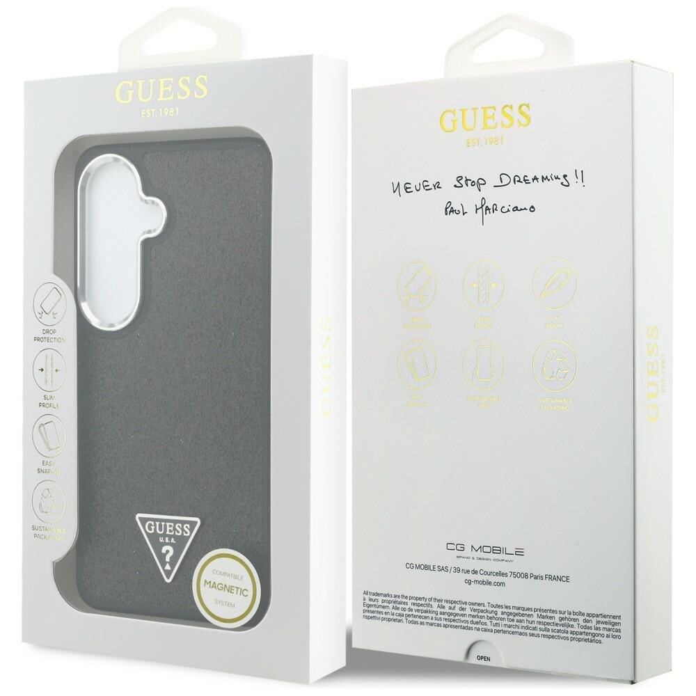 Guess Fast Glitter Triangle MagSafe-etui til Samsung Galaxy S26+ - sort
