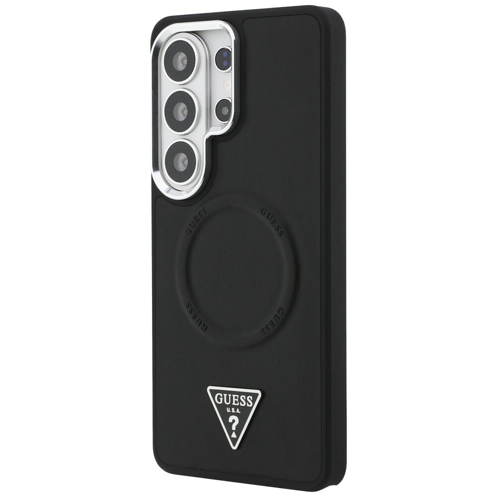 Guess Præget Ring Triangle Logo MagSafe-etui til Samsung Galaxy S26 Ultra - Sort