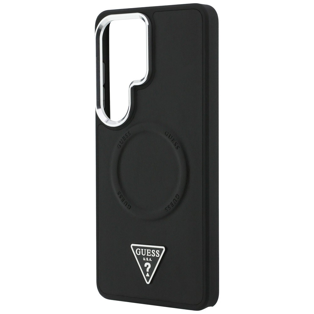 Guess Præget Ring Triangle Logo MagSafe-etui til Samsung Galaxy S26 Ultra - Sort