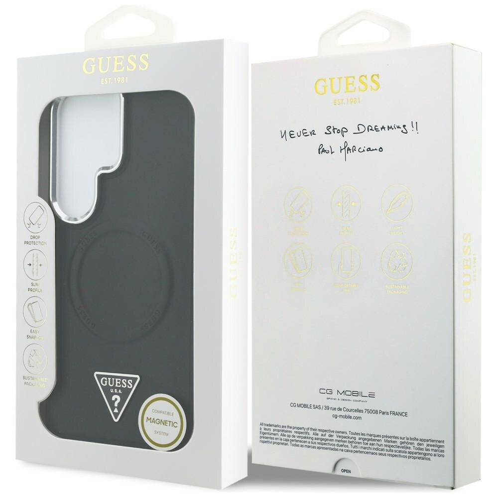 Guess Præget Ring Triangle Logo MagSafe-etui til Samsung Galaxy S26 Ultra - Sort