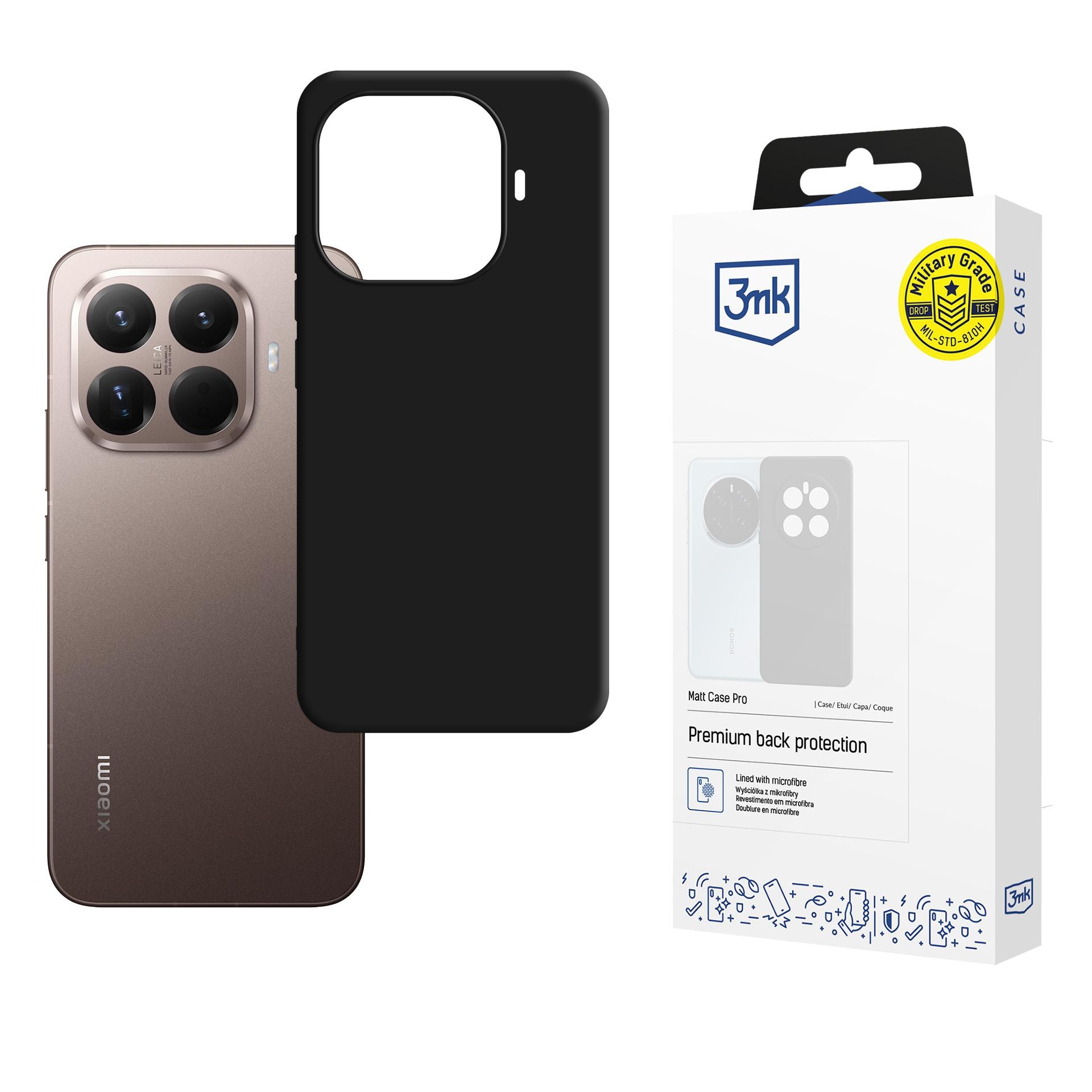 3mk Matt Case Pro til Xiaomi 15T Pro 5G - Sort