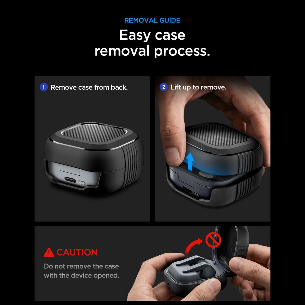 Spigen Robust panseretui til Samsung Galaxy Buds 4 / 4 Pro - mat sort