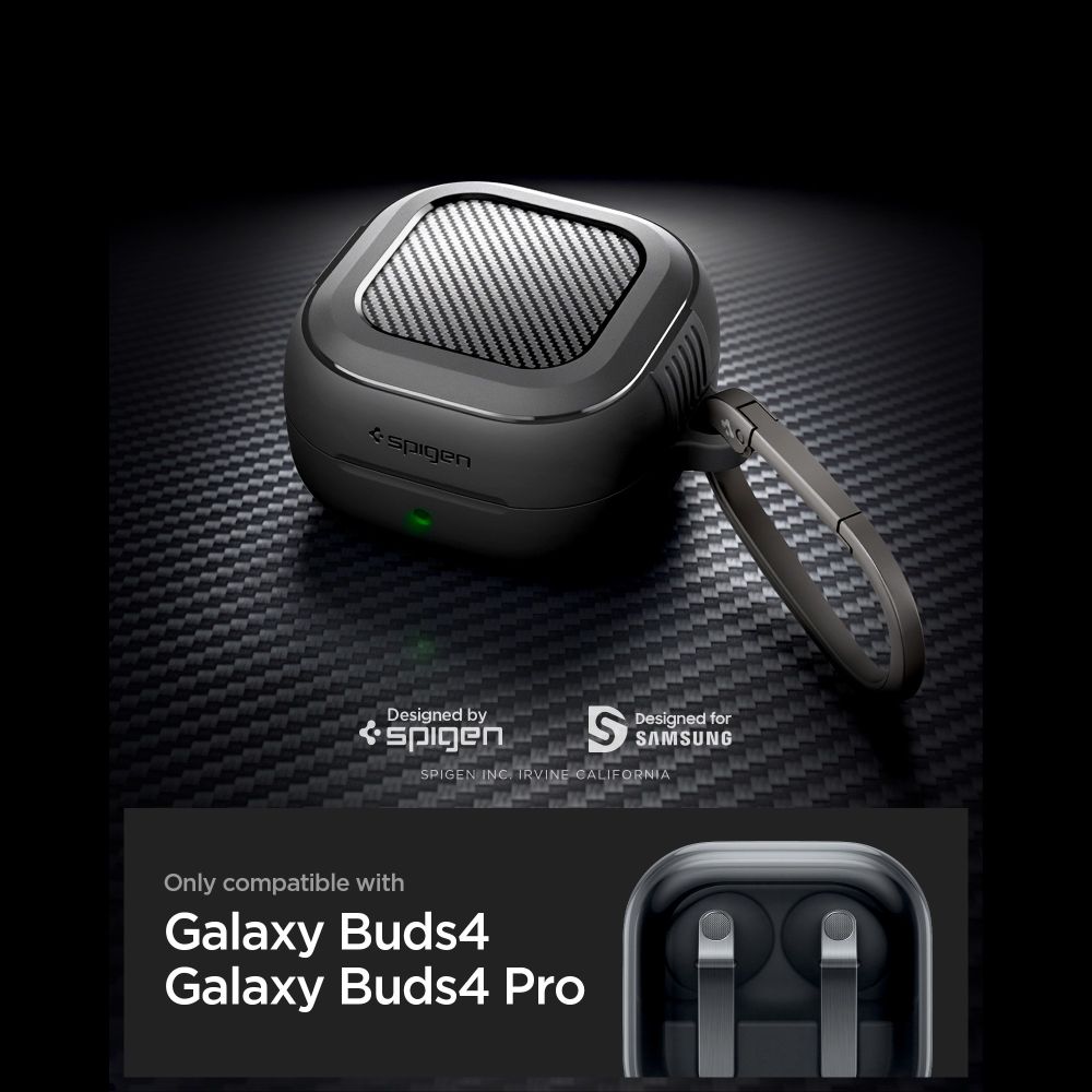 Spigen Robust panseretui til Samsung Galaxy Buds 4 / 4 Pro - mat sort