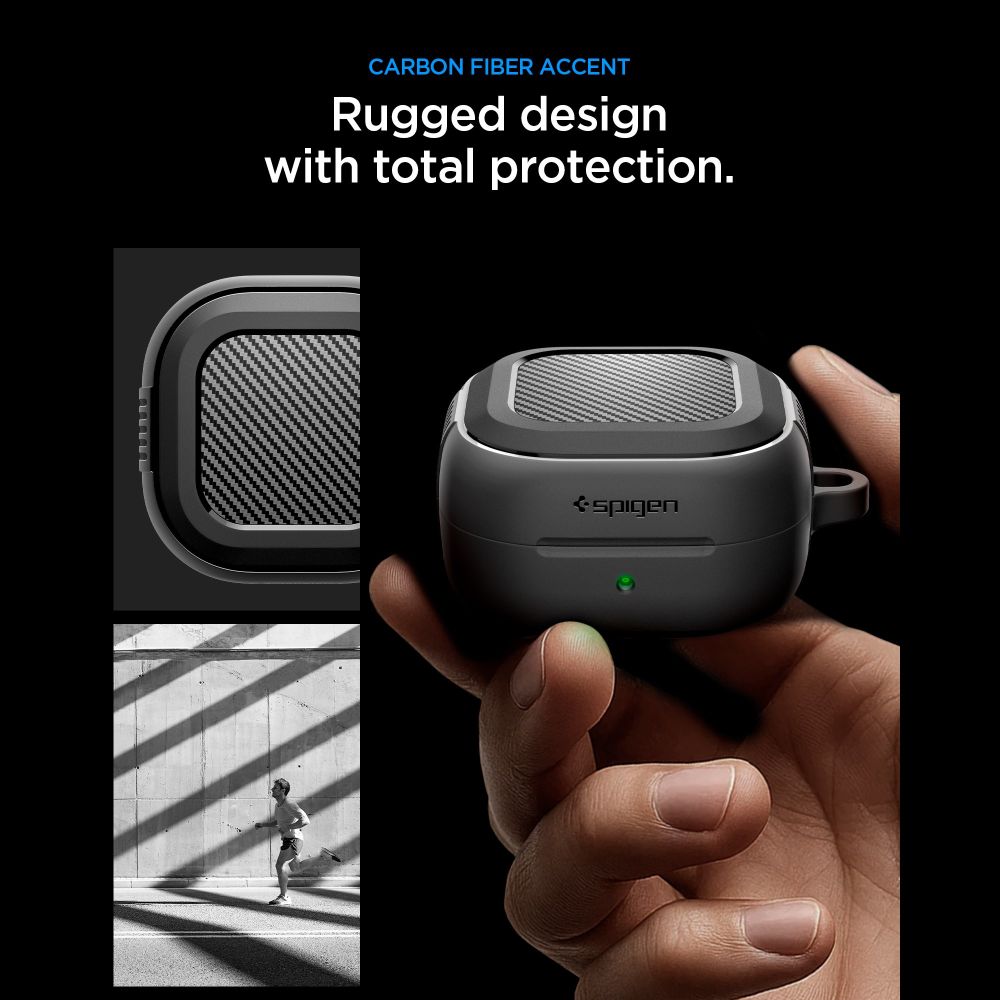 Spigen Robust panseretui til Samsung Galaxy Buds 4 / 4 Pro - mat sort