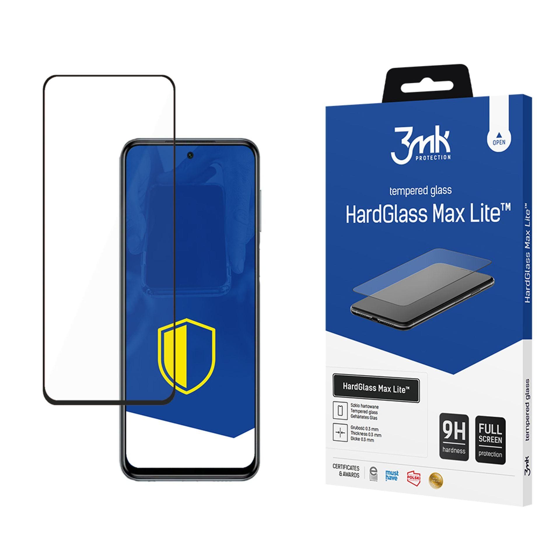 9H 3mk HardGlass Max Lite™ glas til Xiaomi Redmi Note 9 Pro Max