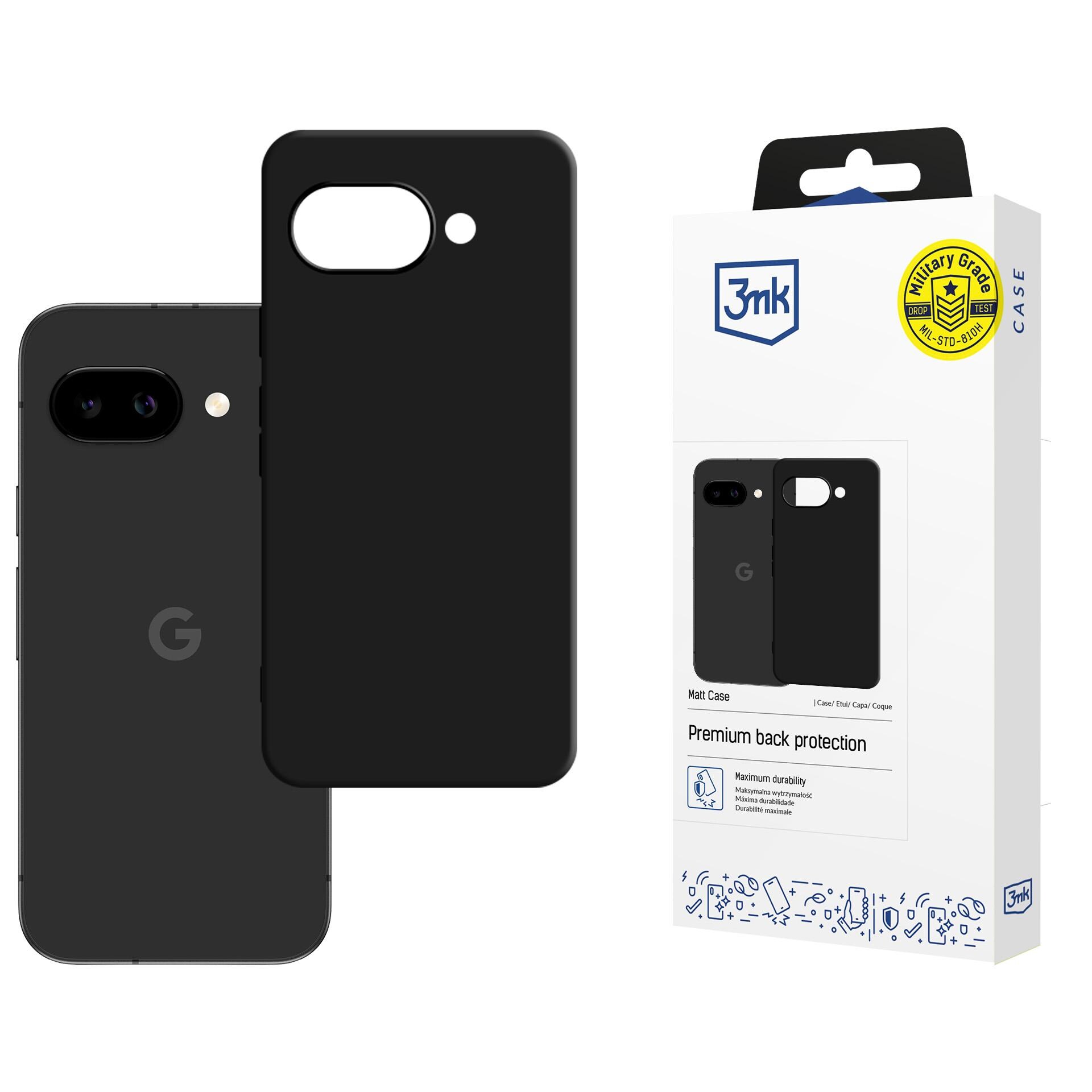 3mk Mat etui til Google Pixel 10A - Sort