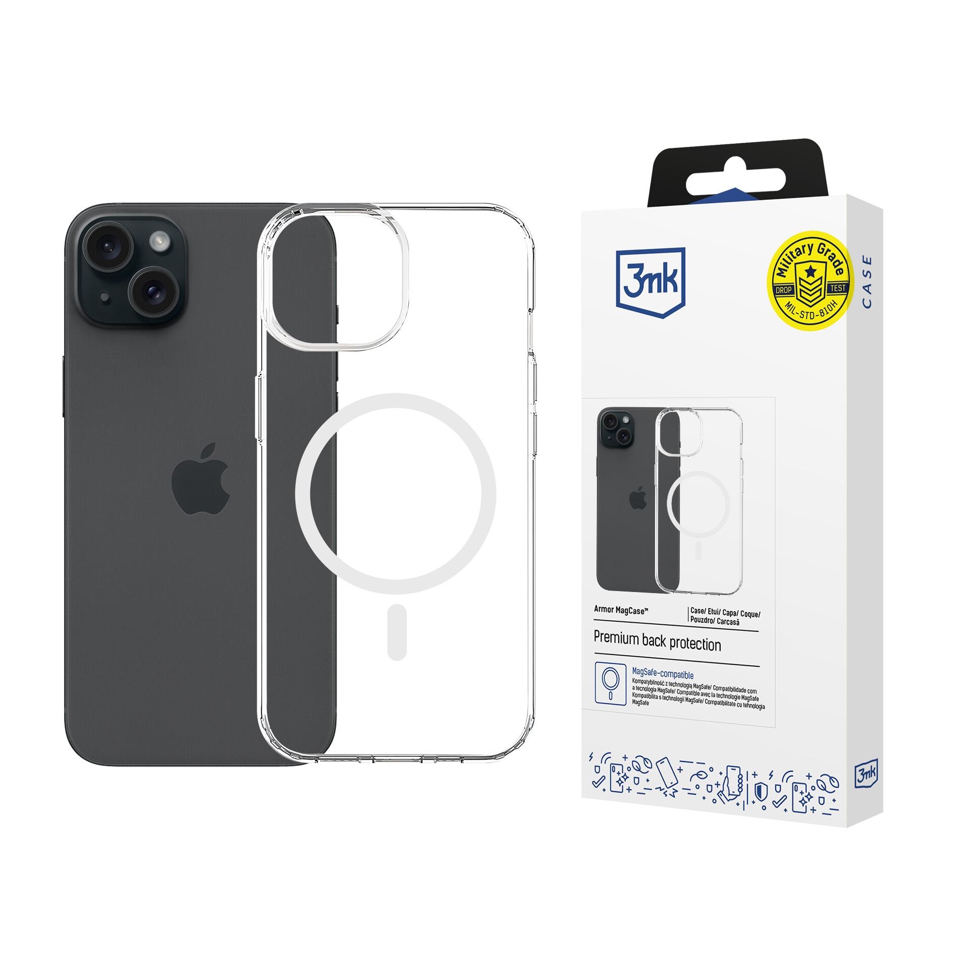 3mk Armor Magcase til iPhone 15 Plus - Gennemsigtig