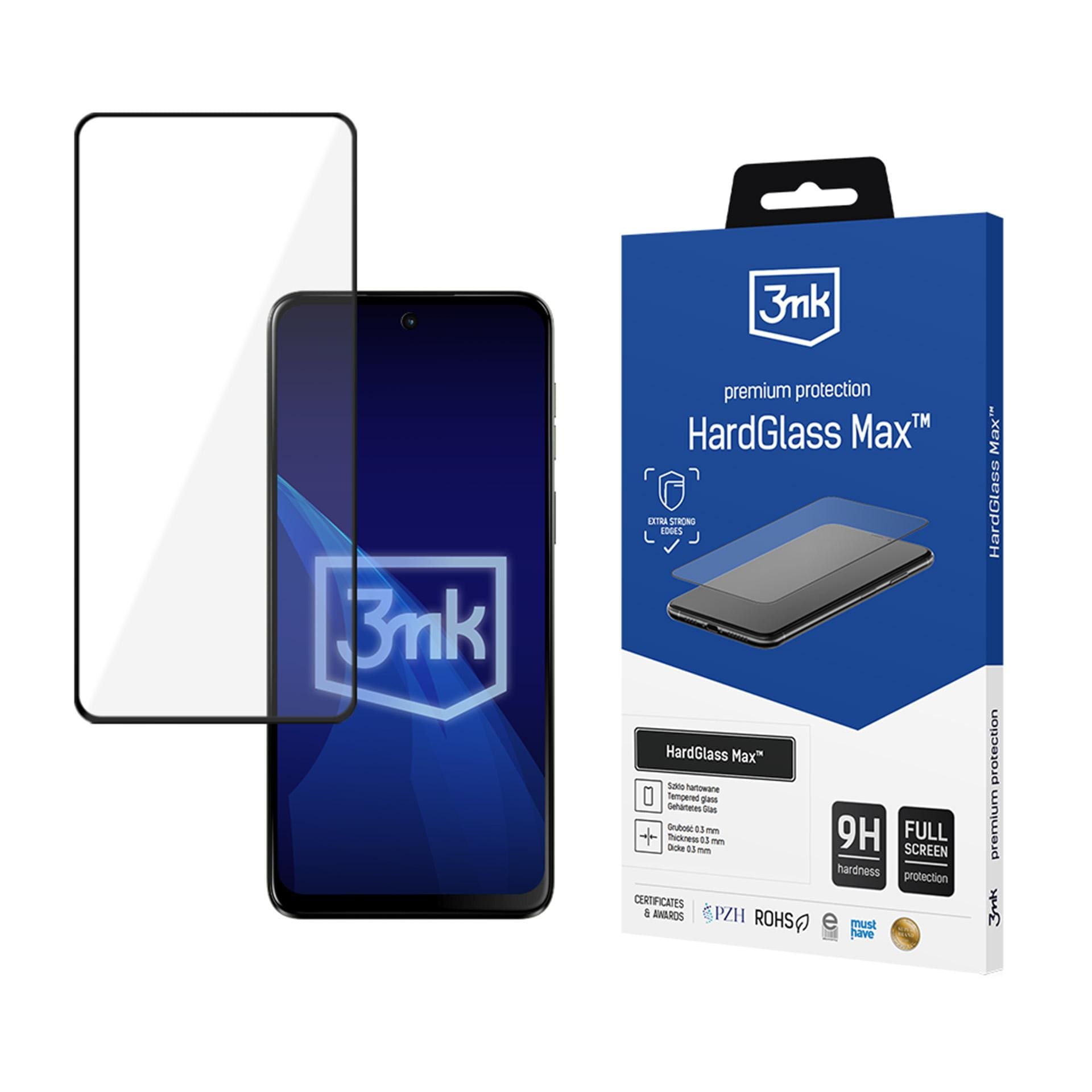 Forstærket fulddækkende hærdet glas 3mk HardGlass Max Black til Motorola Moto G55 5G