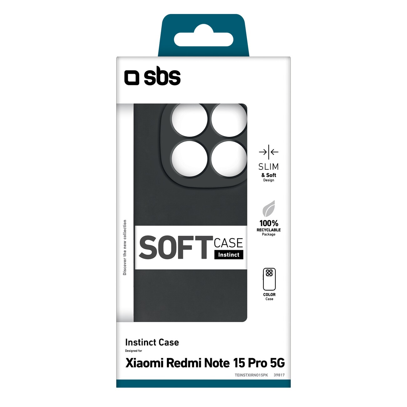 SBS Instinct-etui til Xiaomi Redmi Note 15 Pro - Sort