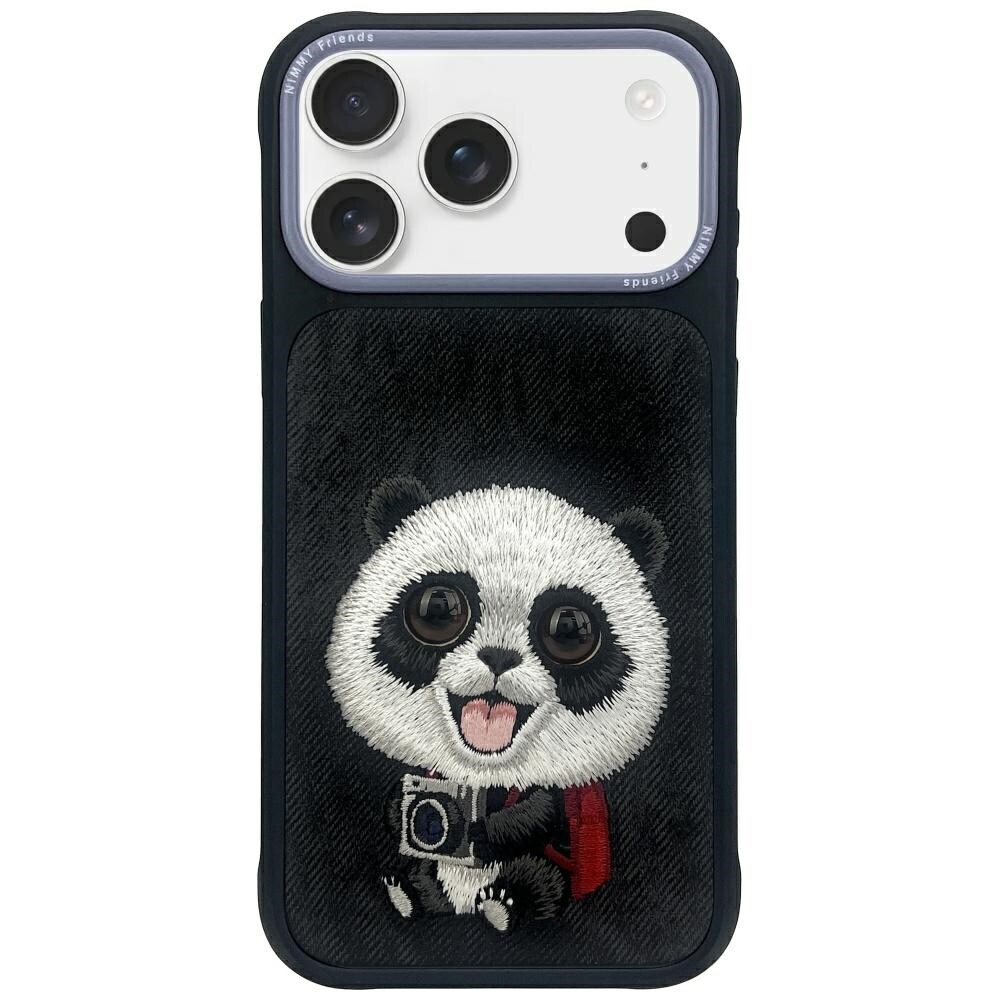 Nimmy Big Eyed Pet 2.0 Panda-etui til iPhone 17 Pro - sort