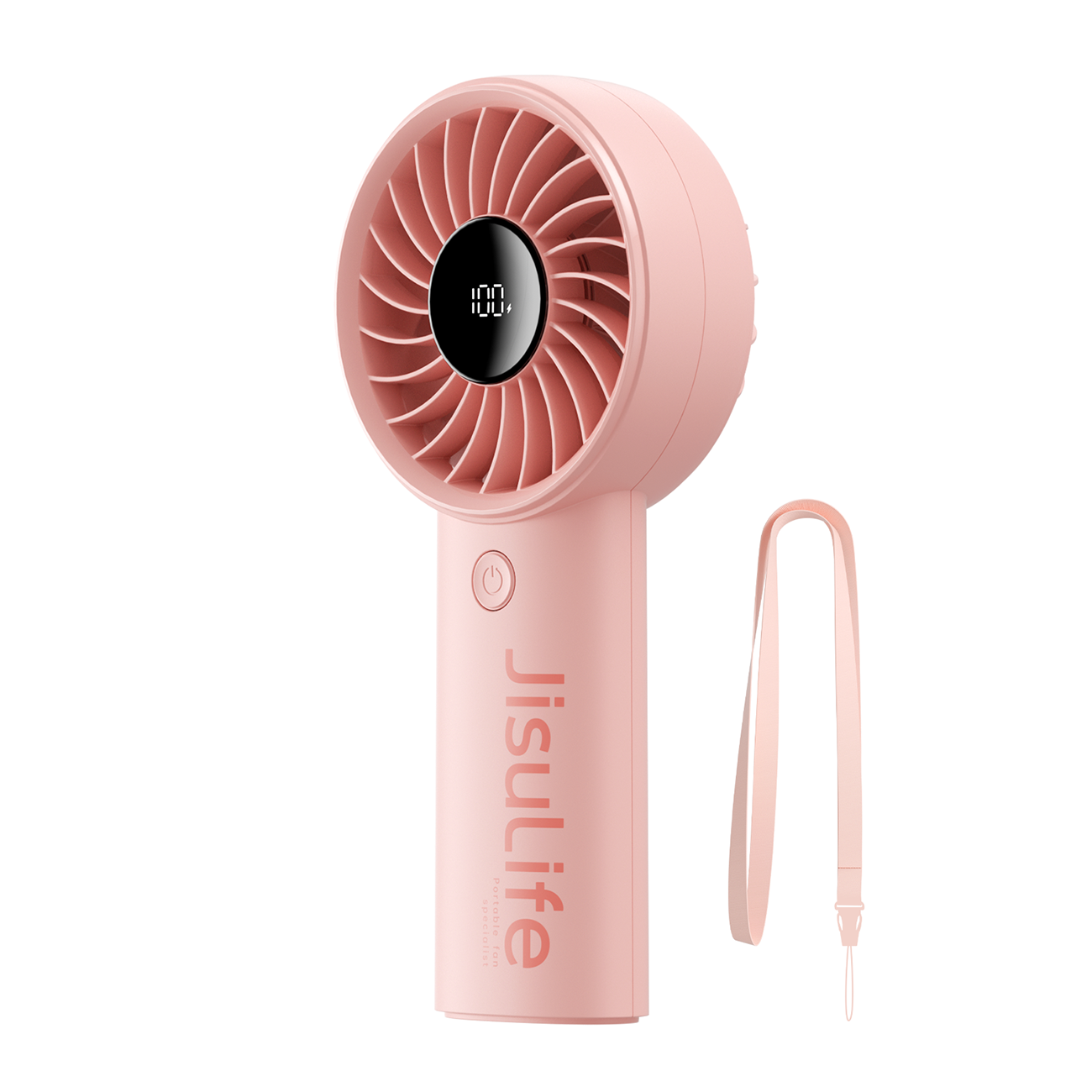 Jisulife håndholdt ventilator Life4 3600mAh bærbar USB ventilator - pink