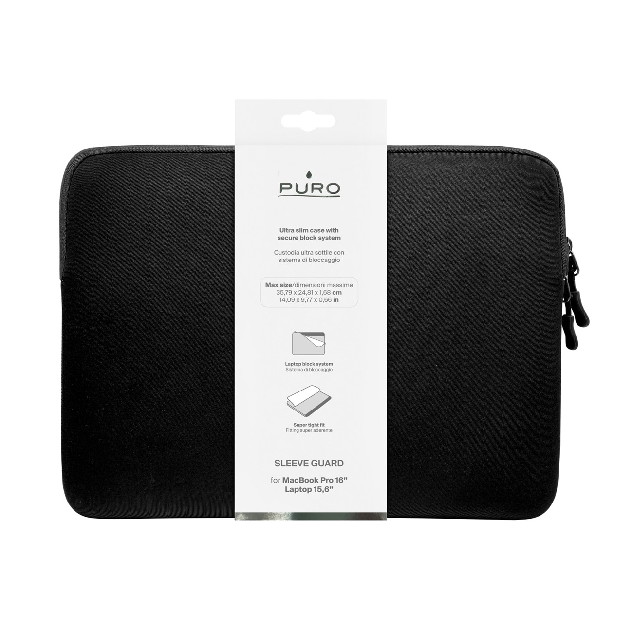 Puro Slim Guard 16" taske til bærbar computer - sort