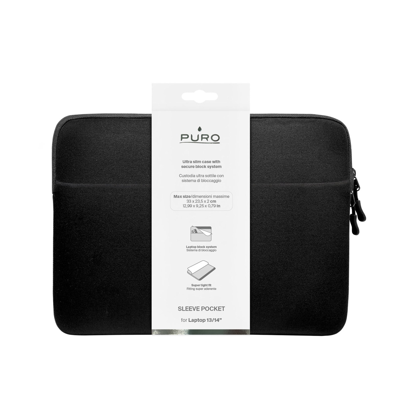 Puro Slim Pocket 13" taske til bærbar computer - sort