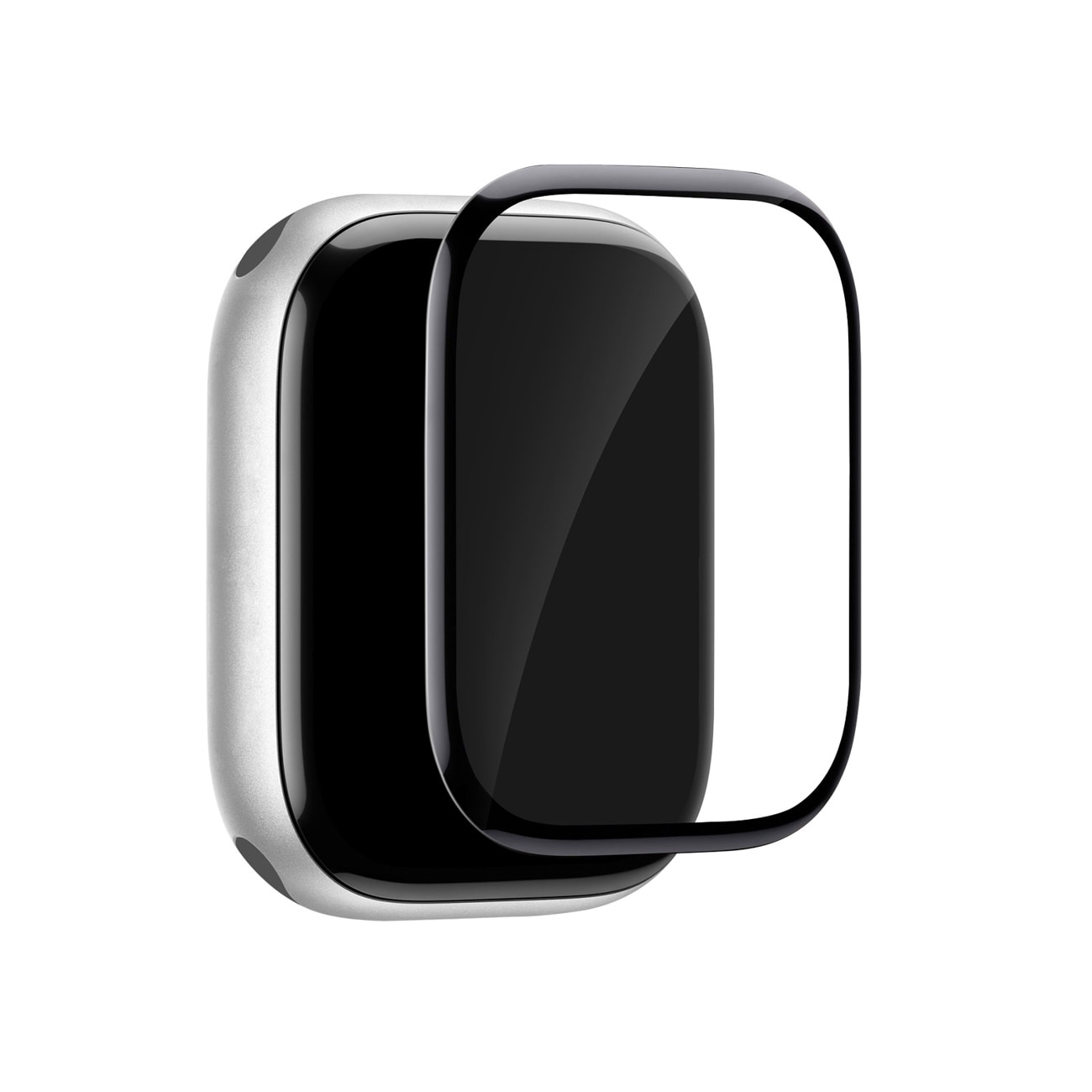 Puro Flexible Shield beskyttelsesfilm med applikator til Apple Watch 10/11 46mm - Sort