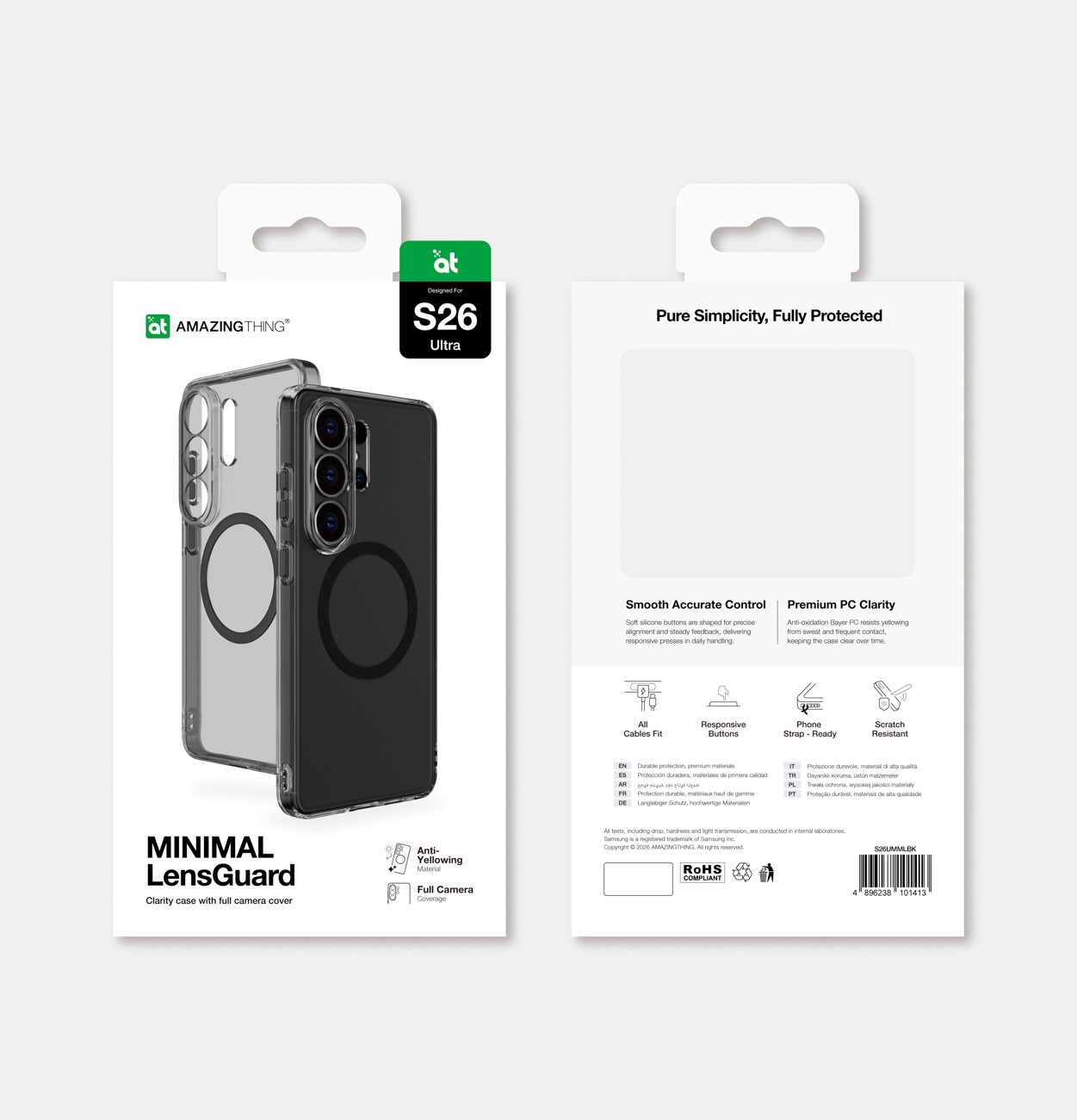 AmazingThing Minimal Mag Lens-etui til Samsung Galaxy S26 Ultra - Sort