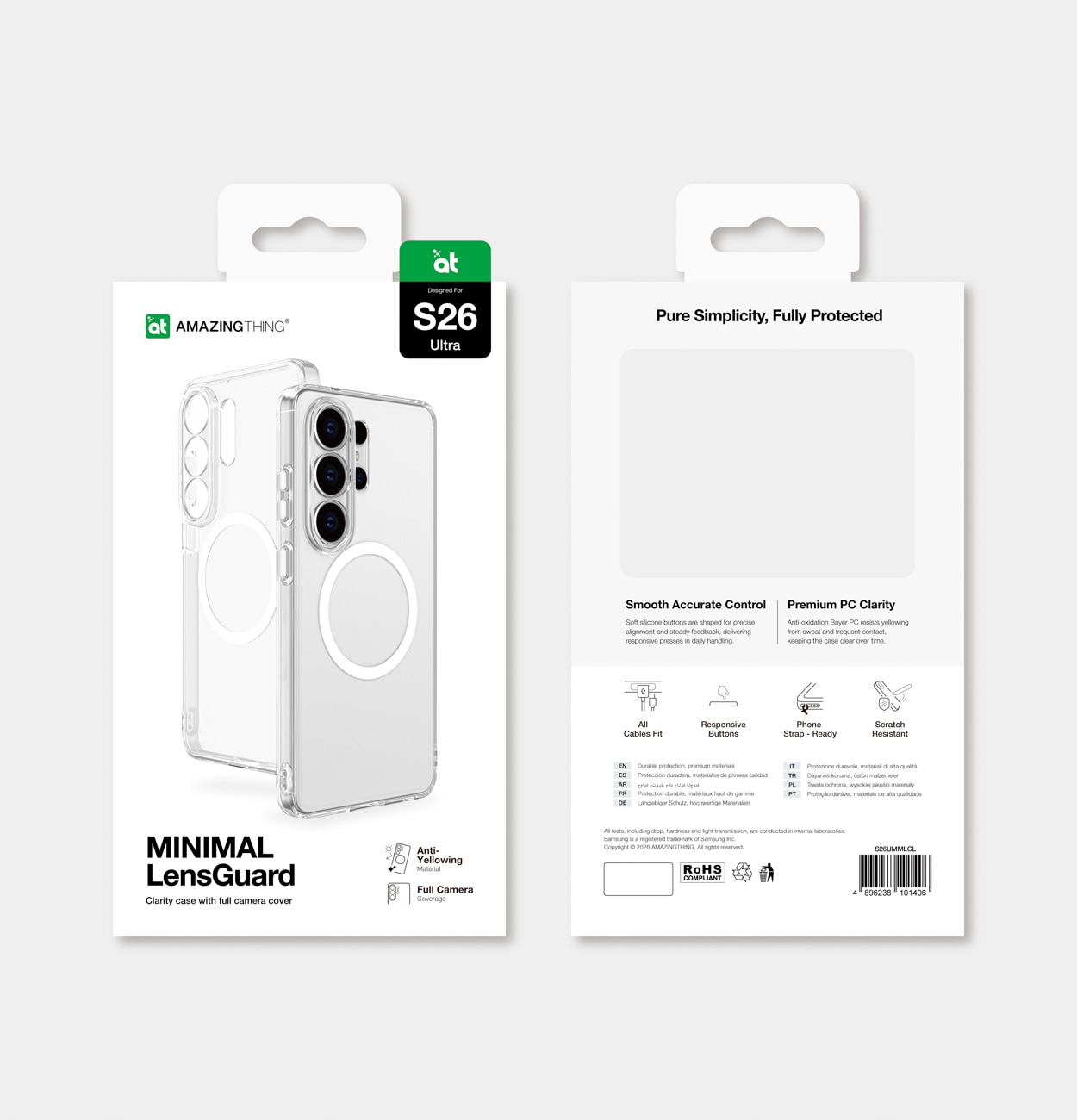 AmazingThing Minimal Mag Lens-etui til Samsung Galaxy S26 Ultra - Klar