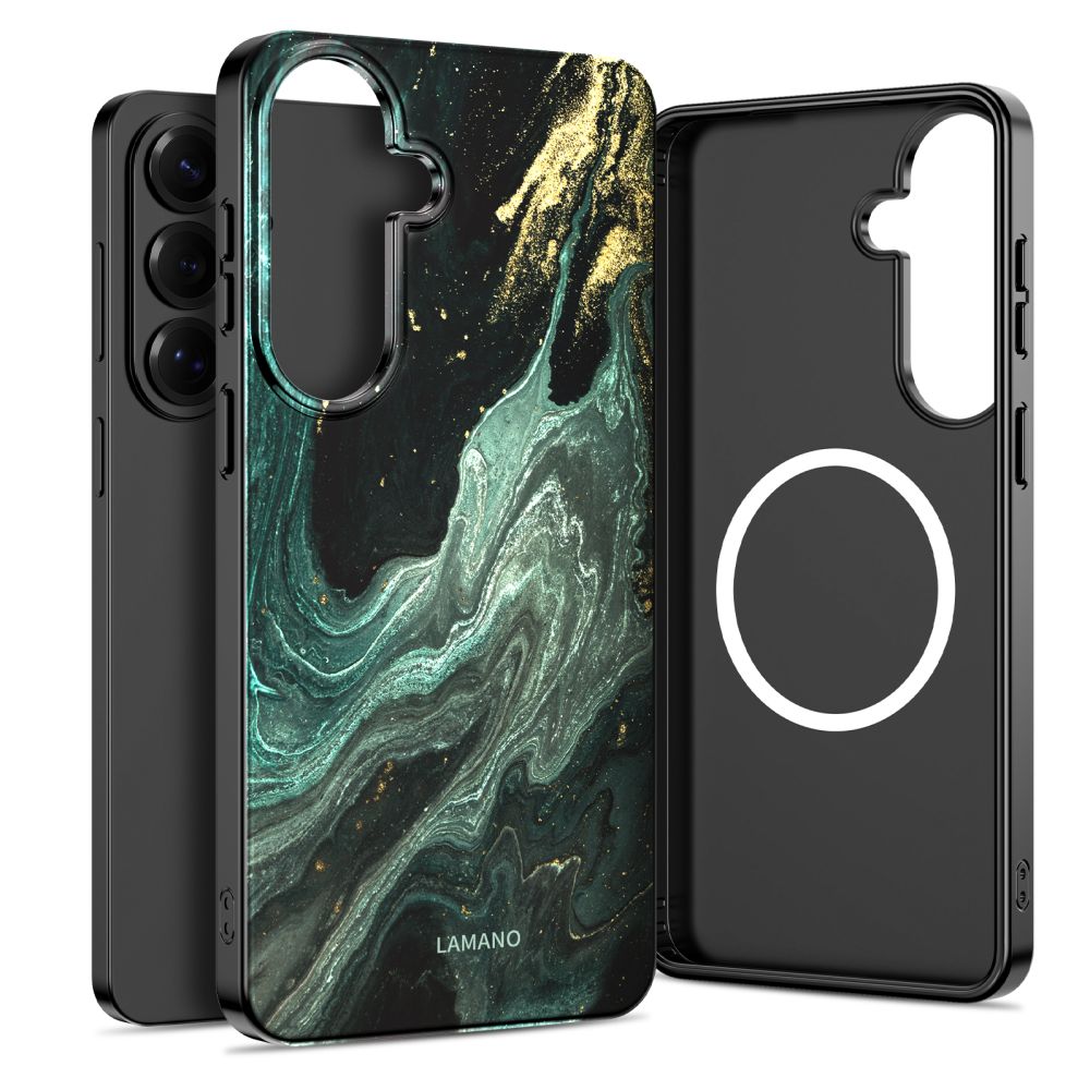 Tech-Protect Lamano MagSafe-etui til Samsung Galaxy S26 - sort og grøn