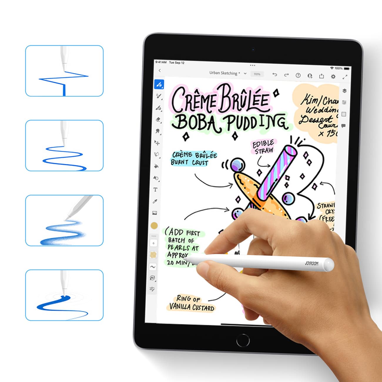 Joyroom JR-X9S Pro Active Stylus med 2 udskiftelige spidser - hvid
