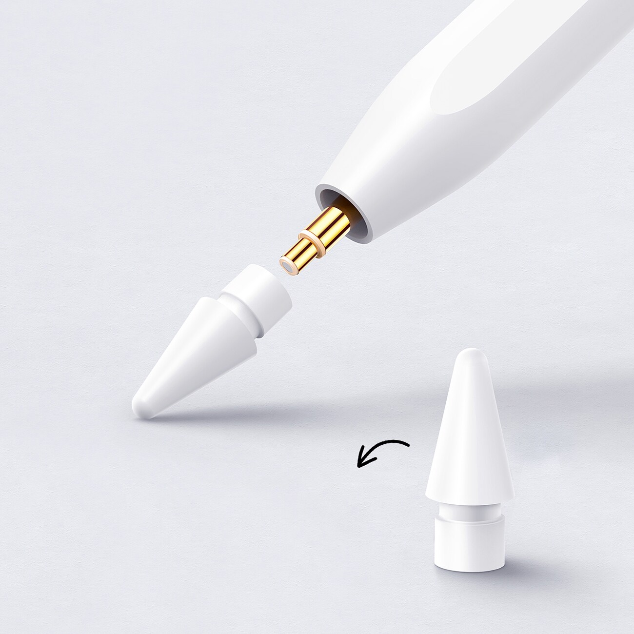 Joyroom JR-X9S Pro Active Stylus med 2 udskiftelige spidser - hvid