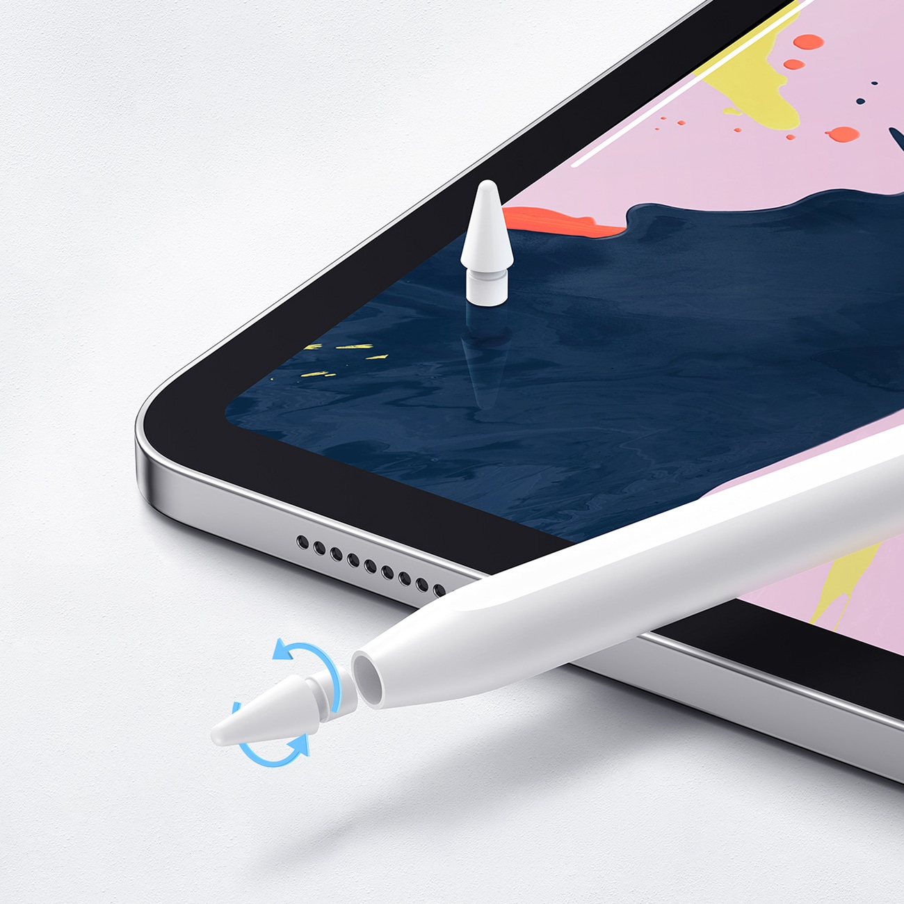 Joyroom JR-X9S Pro Active Stylus med 2 udskiftelige spidser - hvid