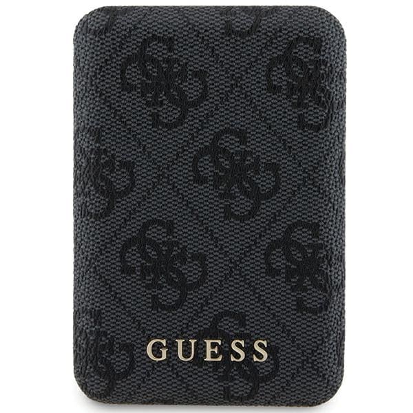 Guess Powerbank induktiv 15W GUPB5FP4EMGK 5000mAh sort/sort 4G Læder Metal Logo MagSafe