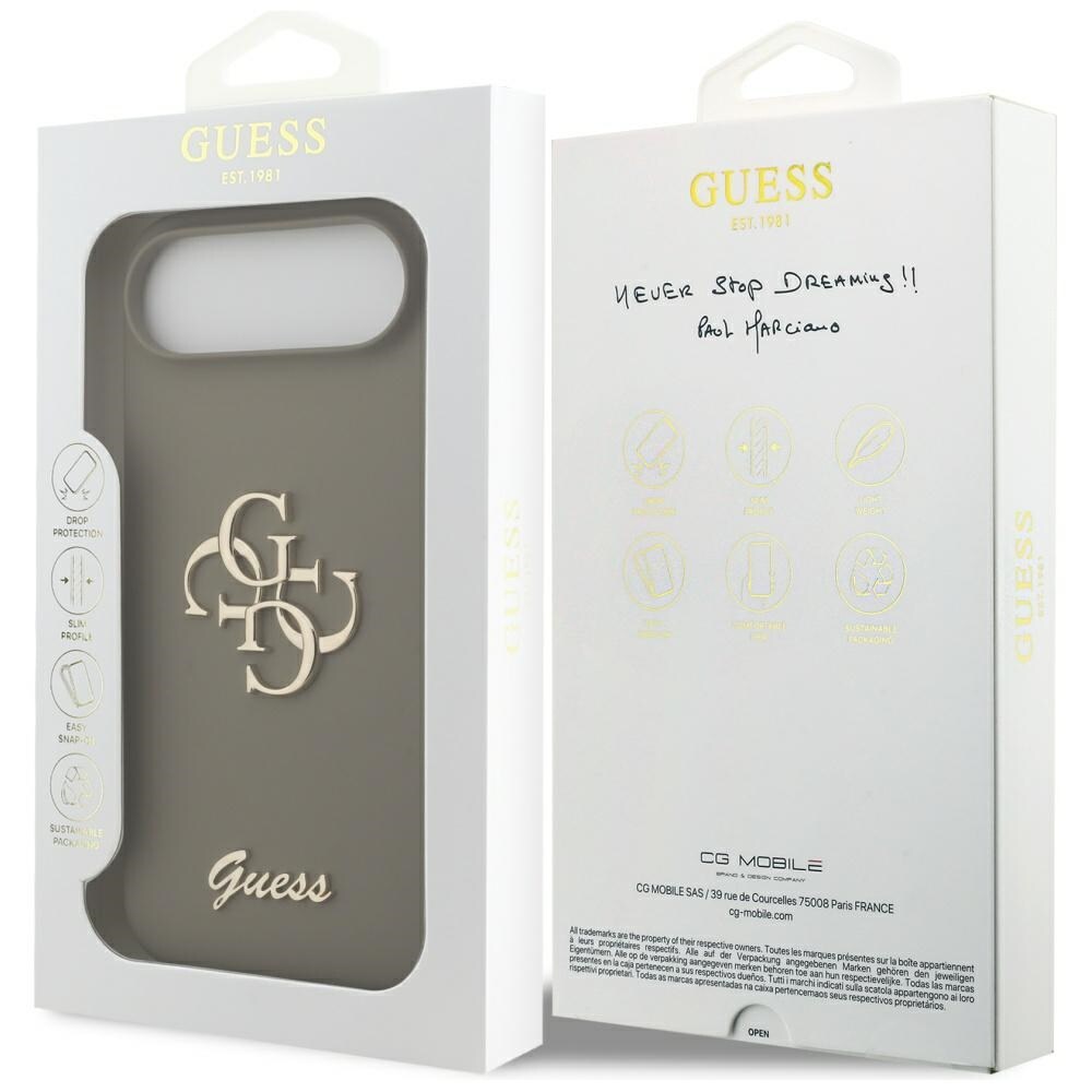 Guess Silikone Big 4G Script-etui til iPhone Air - Brun