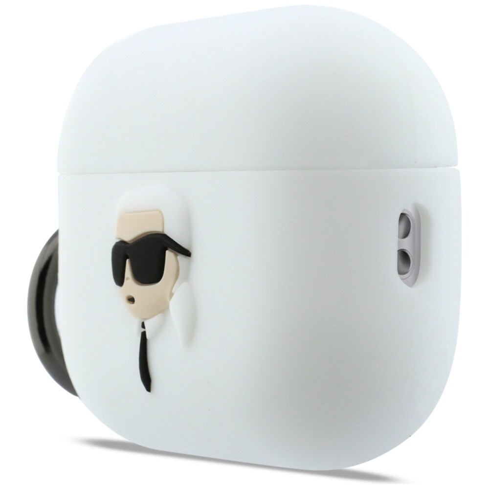 Karl Lagerfeld Silikone Karl Head 3D-etui til AirPods Pro 3 - Hvid