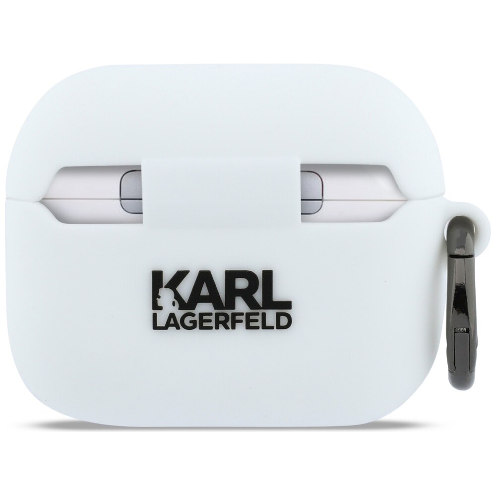 Karl Lagerfeld Silikone Karl Head 3D-etui til AirPods Pro 3 - Hvid
