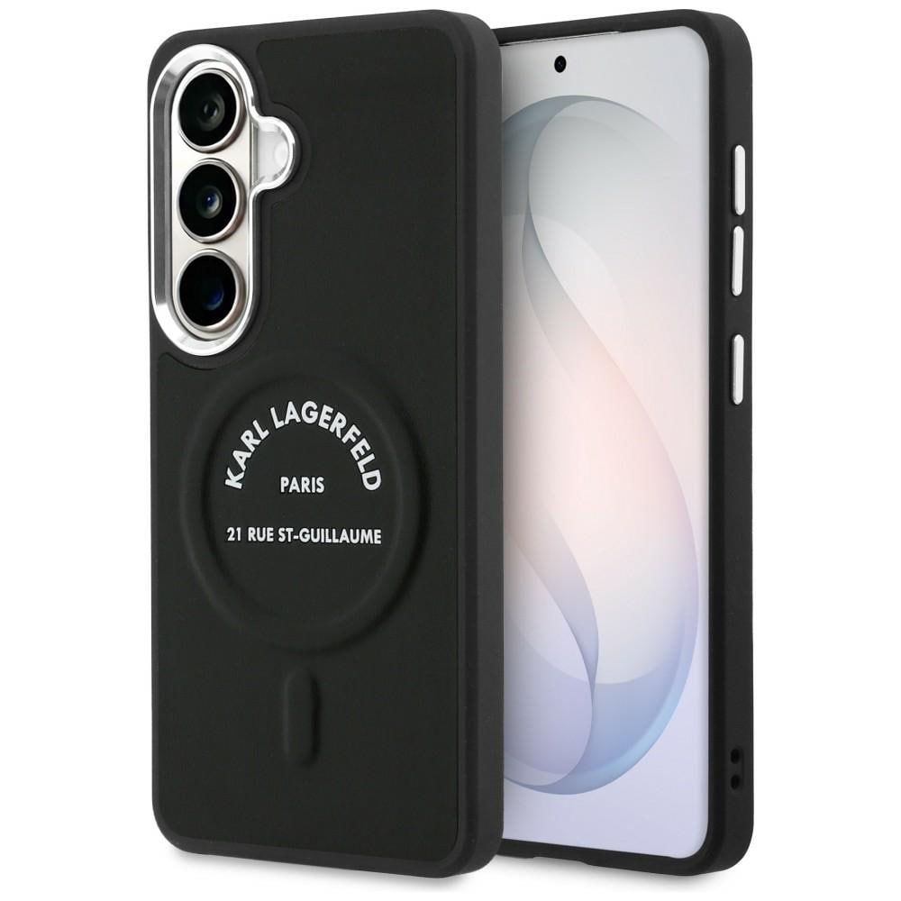 Karl Lagerfeld-præget ring RSG-logo MagSafe-etui til Samsung Galaxy S26+ - Sort