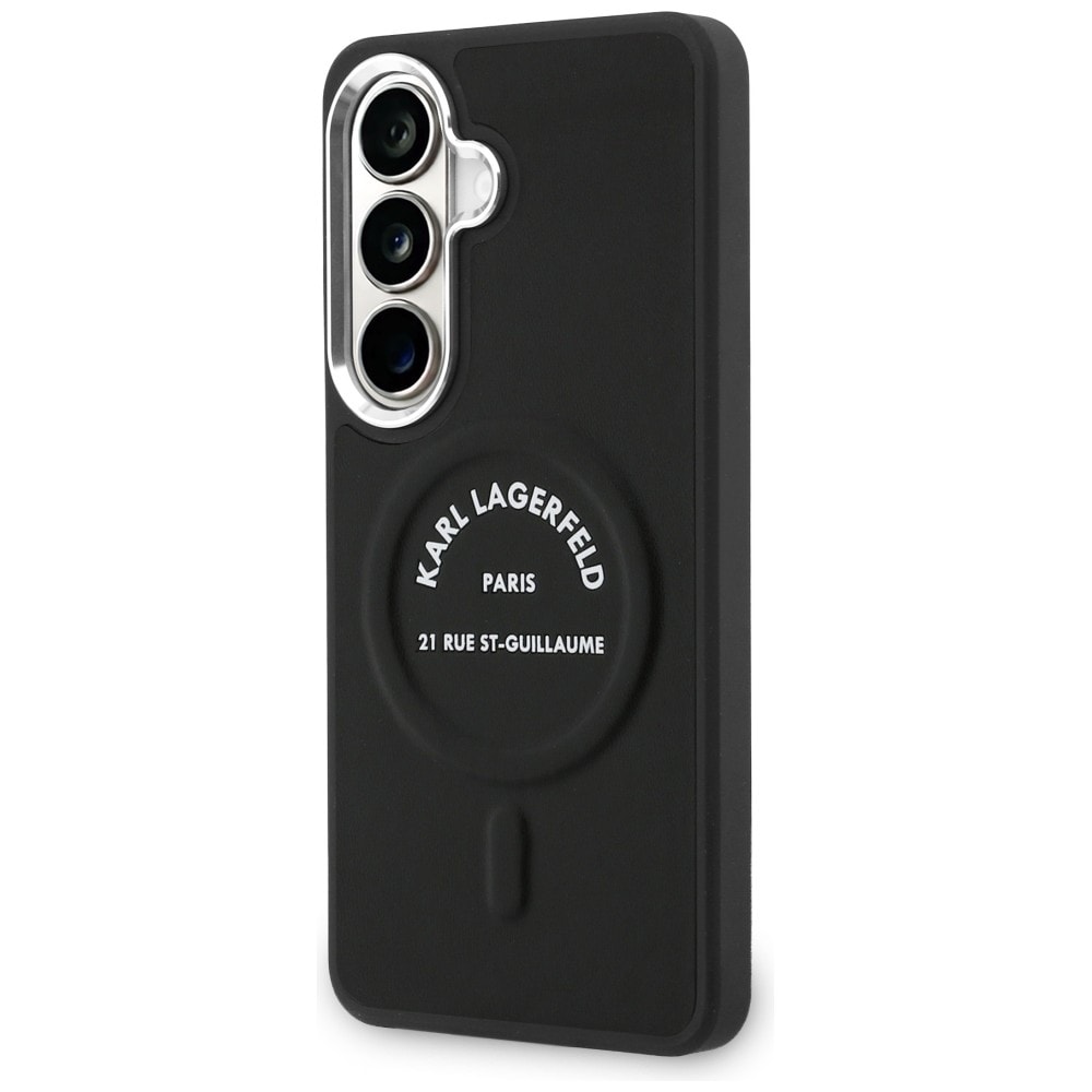 Karl Lagerfeld-præget ring RSG-logo MagSafe-etui til Samsung Galaxy S26+ - Sort