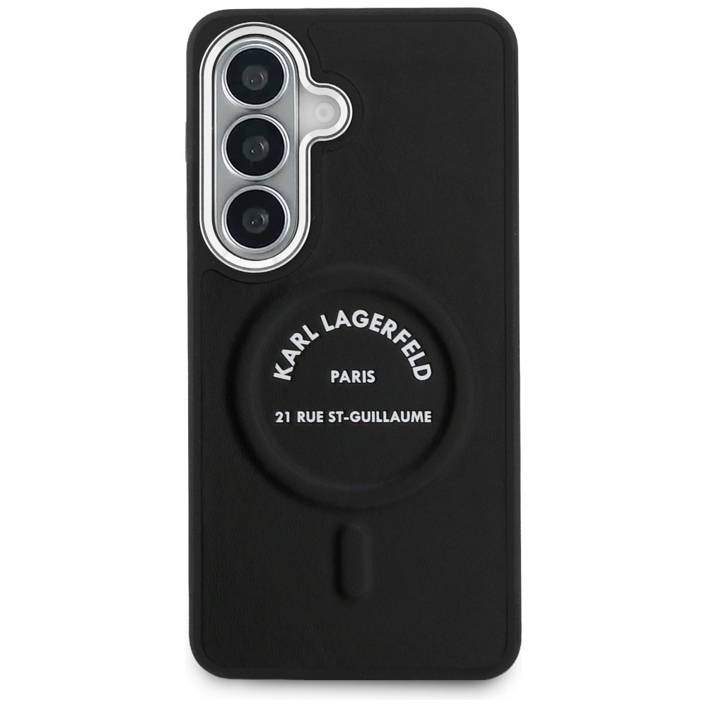 Karl Lagerfeld-præget ring RSG-logo MagSafe-etui til Samsung Galaxy S26+ - Sort