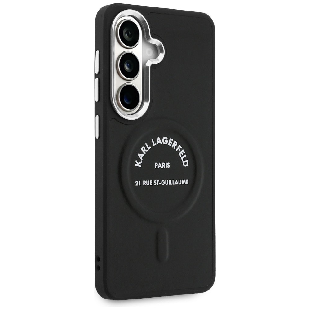 Karl Lagerfeld-præget ring RSG-logo MagSafe-etui til Samsung Galaxy S26+ - Sort