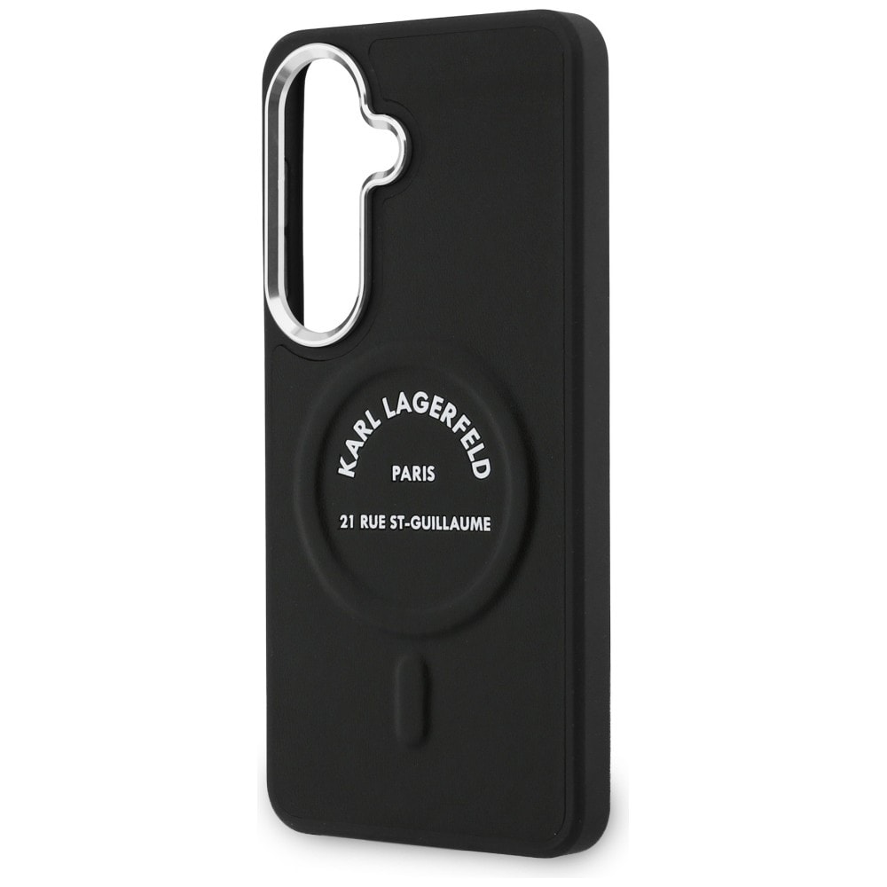 Karl Lagerfeld-præget ring RSG-logo MagSafe-etui til Samsung Galaxy S26+ - Sort