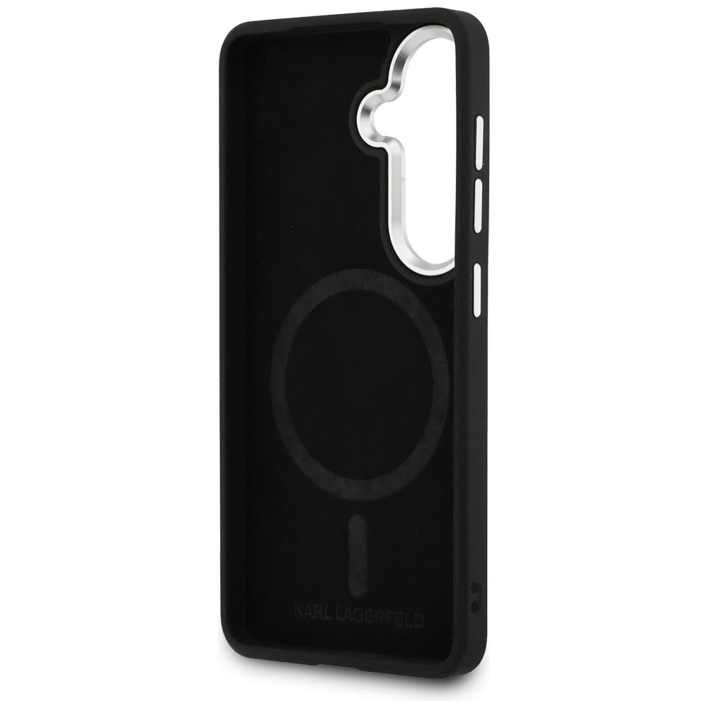 Karl Lagerfeld-præget ring RSG-logo MagSafe-etui til Samsung Galaxy S26+ - Sort