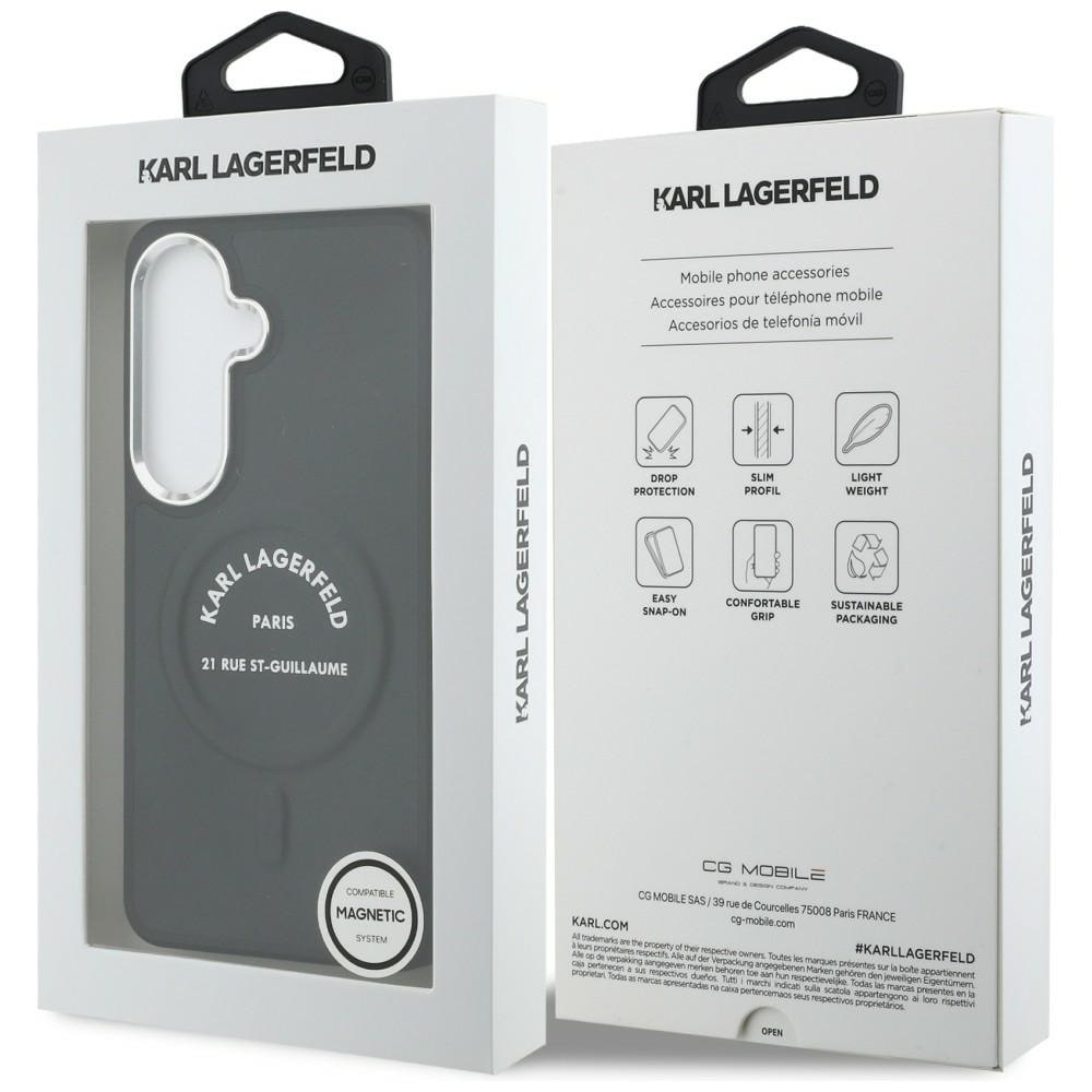 Karl Lagerfeld-præget ring RSG-logo MagSafe-etui til Samsung Galaxy S26+ - Sort