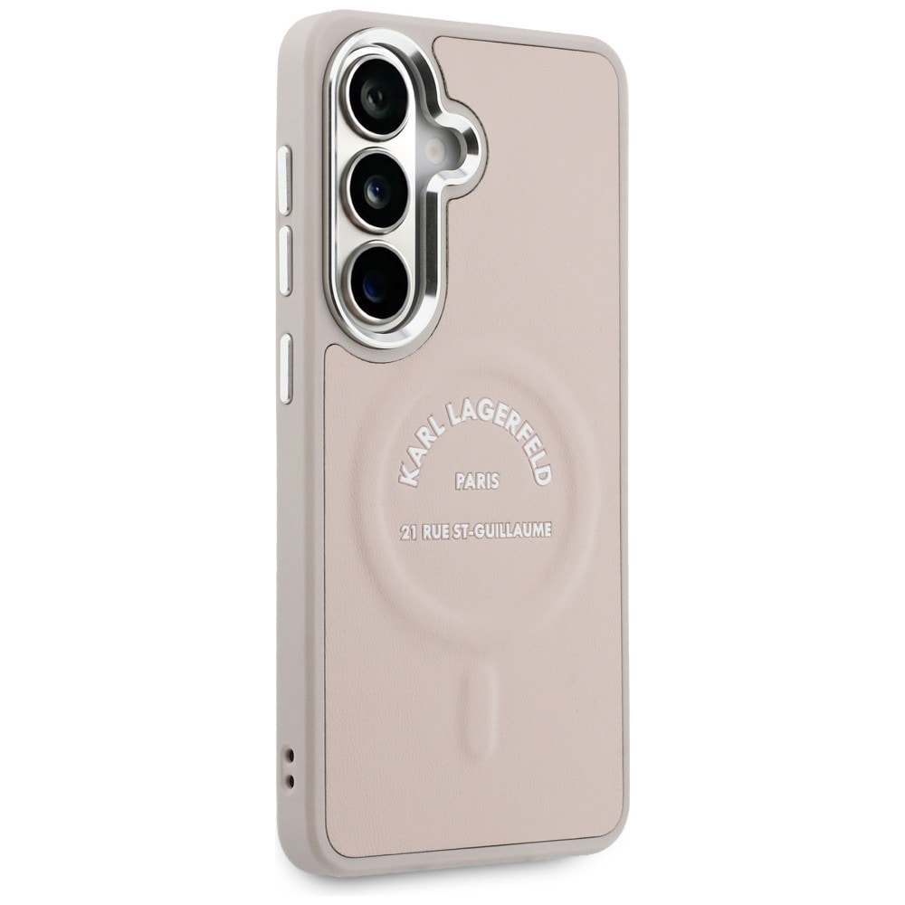 Karl Lagerfeld-præget ring RSG-logo MagSafe-etui til Samsung Galaxy S26 - Pink