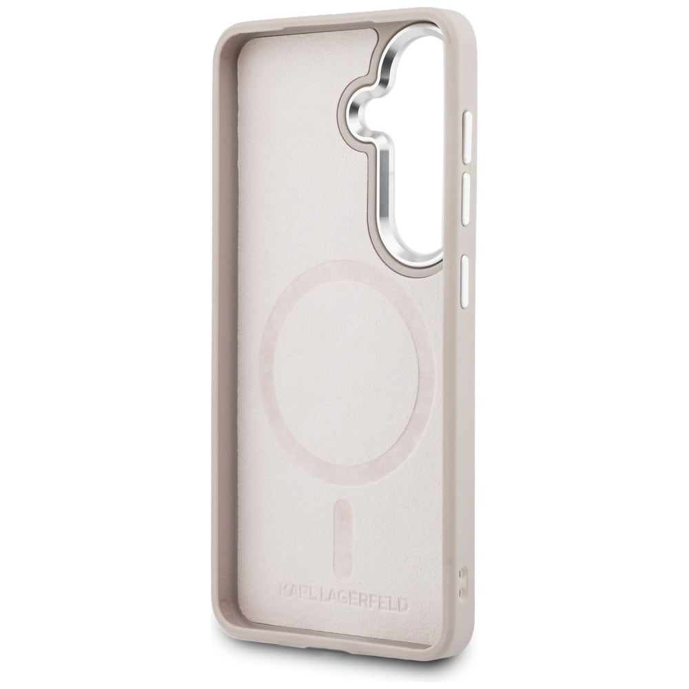 Karl Lagerfeld-præget ring RSG-logo MagSafe-etui til Samsung Galaxy S26 - Pink