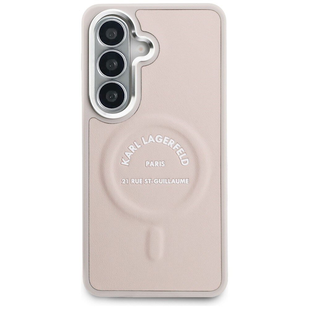 Karl Lagerfeld-præget ring RSG-logo MagSafe-etui til Samsung Galaxy S26+ - Pink