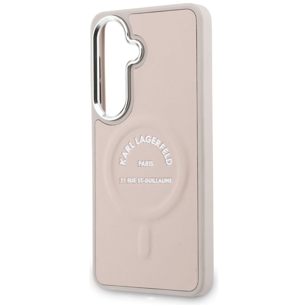 Karl Lagerfeld-præget ring RSG-logo MagSafe-etui til Samsung Galaxy S26+ - Pink