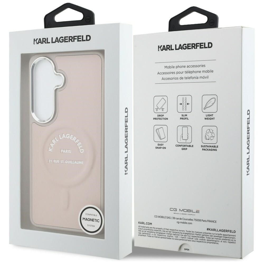 Karl Lagerfeld-præget ring RSG-logo MagSafe-etui til Samsung Galaxy S26+ - Pink
