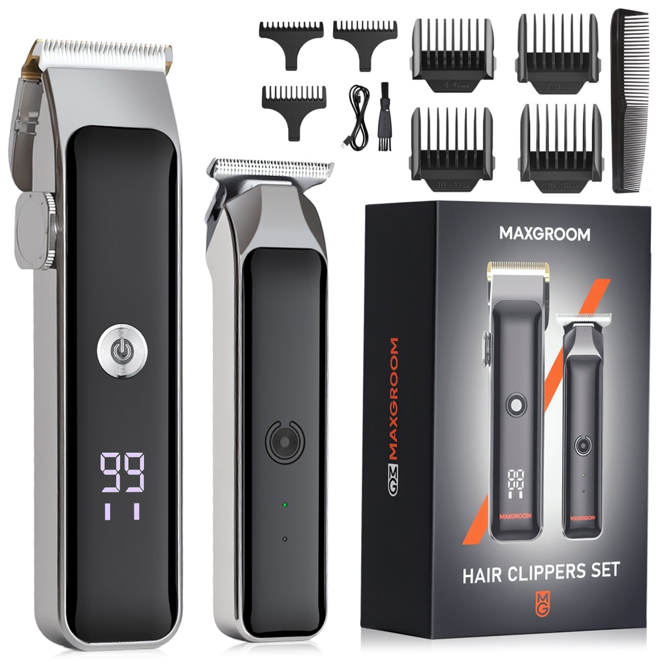 MAXGROOM M608 Hårklipper med trimmer - Sort