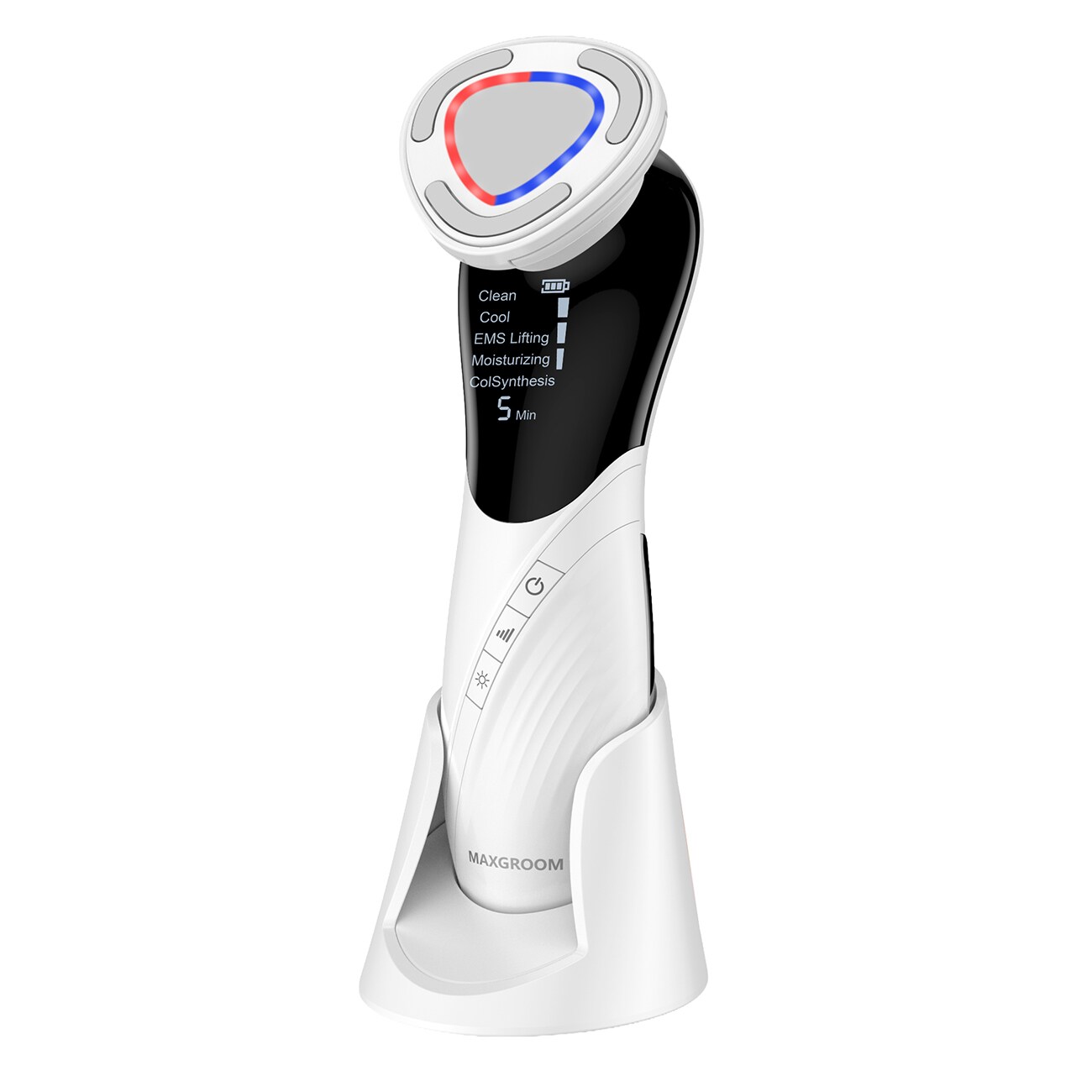 MAXGROOM D849 9-i-1 ansigtsmassageapparat med plejefunktioner - hvid