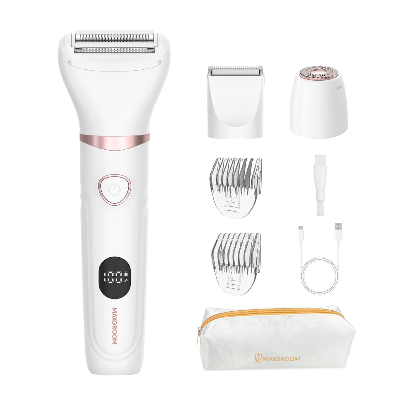 MAXGROOM M-105 3-i-1 krops- og ansigtstrimmer til kvinder - hvid