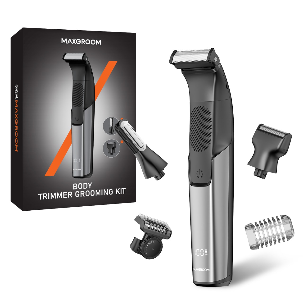 MAXGROOM M-319 multifunktionel trimmer med udskiftelige spidser - sort