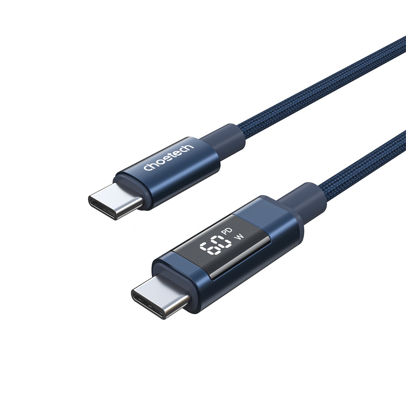 Choetech XCC-1068 PD 60W USB-C - USB-C-kabel med skærm 1,2 m - Blå
